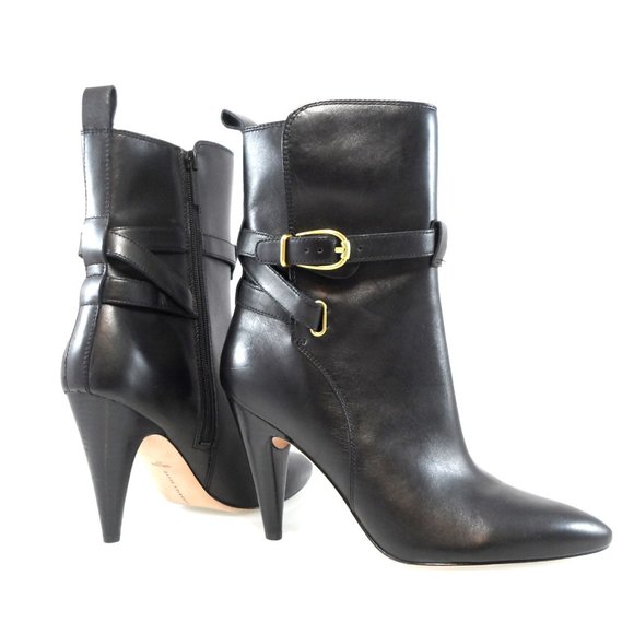 NIB$550 VERONICA BEARD Sohelia Buckled Strap Leather High-heel Ankle Boots 7.5 - Picture 7 of 14